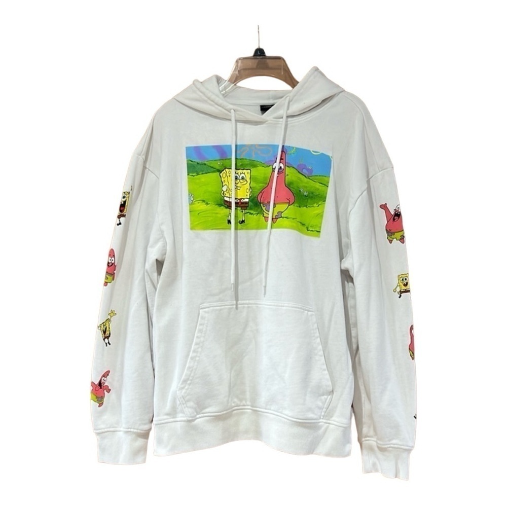 Sponge Bob And Patrick Nickelodeon Men’s White Grapic Hoodie